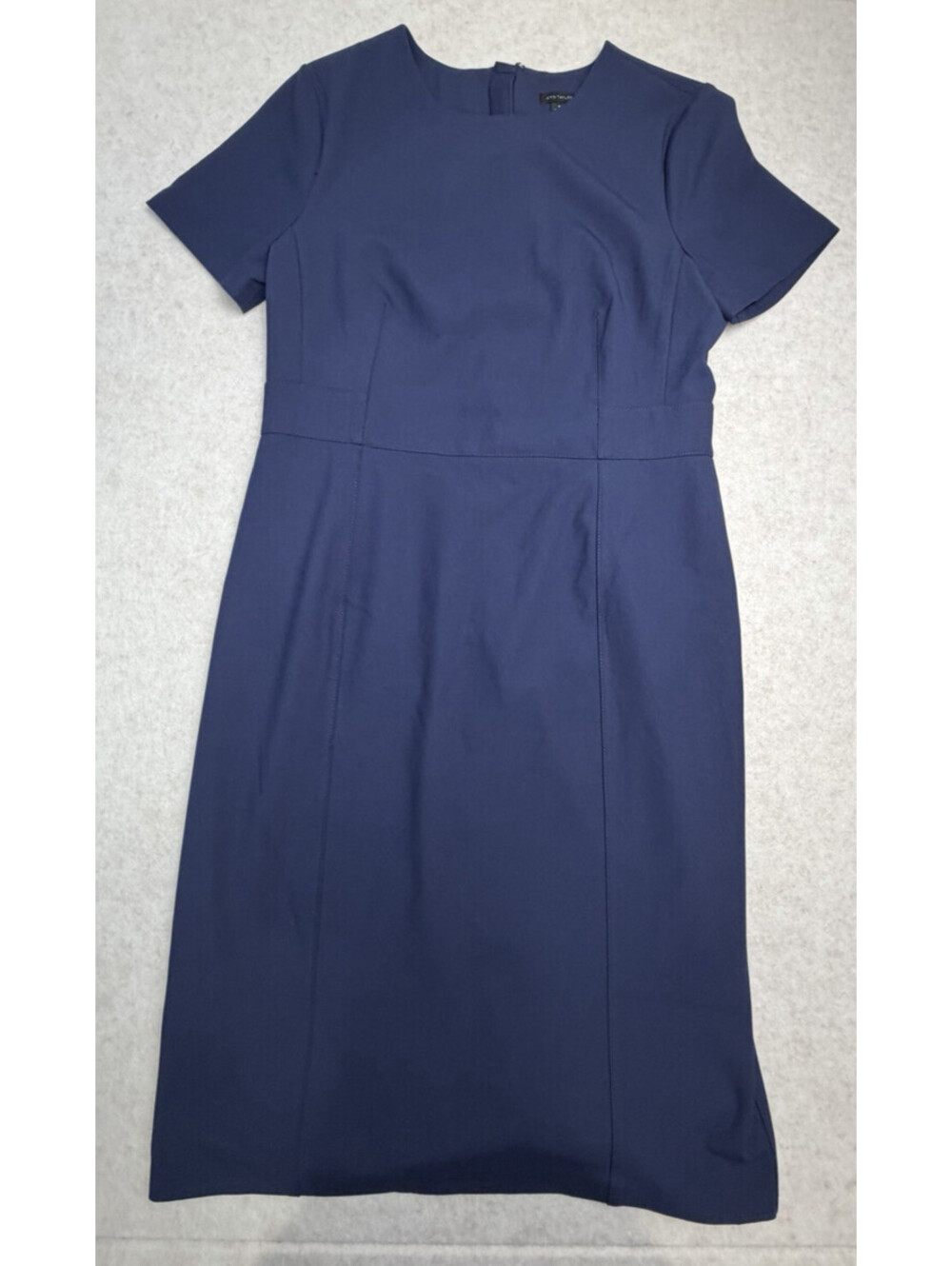 ANN TAYLOR Pure Sapphire Bi-Stretch Sheath Dress Sz 8 Short Sleeve Career Office